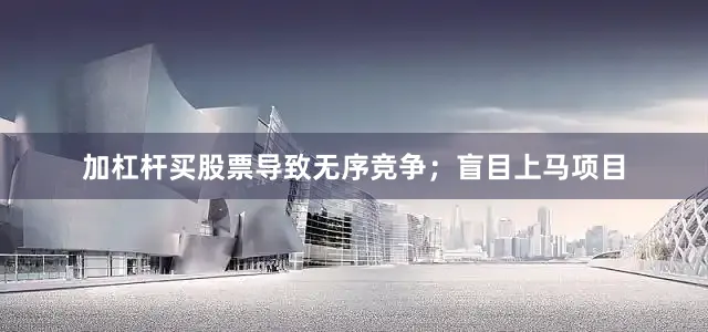 加杠杆买股票导致无序竞争；盲目上马项目